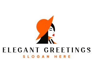 Elegant Woman Hat logo design