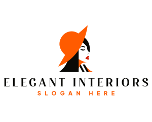 Elegant Woman Hat logo design