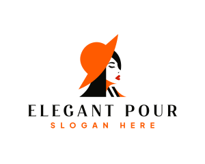 Elegant Woman Hat logo design