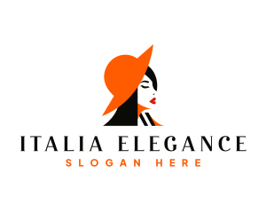 Elegant Woman Hat logo design