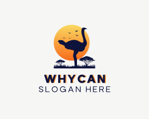 Wild Safari Ostrich Logo