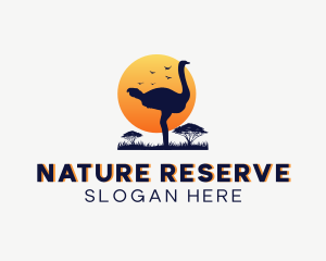 Reserve - Wild Safari Ostrich logo design