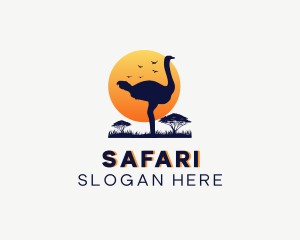 Wild Safari Ostrich logo design