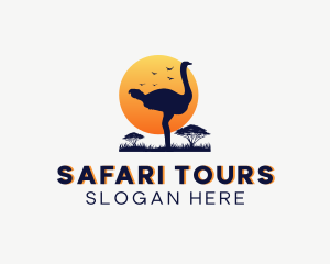 Wild Safari Ostrich logo design