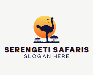 Wild Safari Ostrich logo design