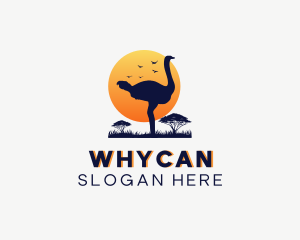 Sanctuary - Wild Safari Ostrich logo design