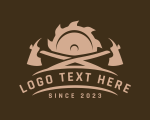 Lumber Mill - Axe Sawmill Woodcutter logo design