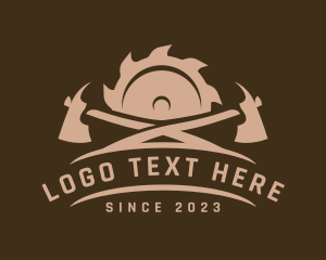 Tool - Axe Sawmill Woodcutter logo design