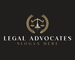 Law Scale Wreath logo design