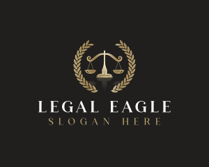 Lawmaker - Law Scale Wreath logo design