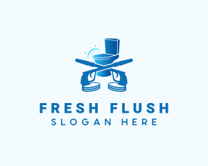 Toilet - Toilet Pressure Washing Cleaner logo design