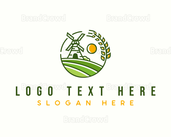 Flour Mill Agriculture Logo