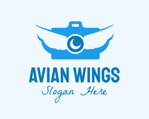 Winged Camera Lens logo design