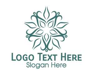 High Tea - Teal Flower Pattern logo design