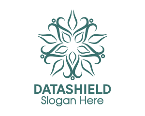 Teal Flower Pattern Logo