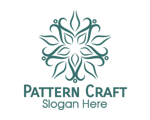 Teal Flower Pattern logo design