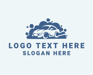 Car Wash - Car Washing Bubbles logo design