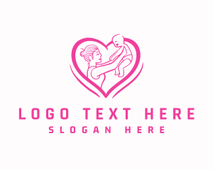 Woman - Mother Baby Parenting logo design