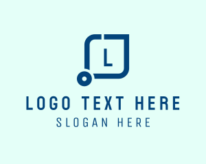 Square - Digital Medal Stethoscope logo design