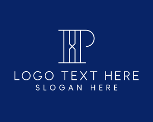 Typography - Pillar Art Deco Hourglass logo design