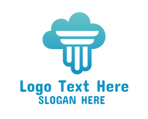 Legal - Gradient Pillar Cloud logo design