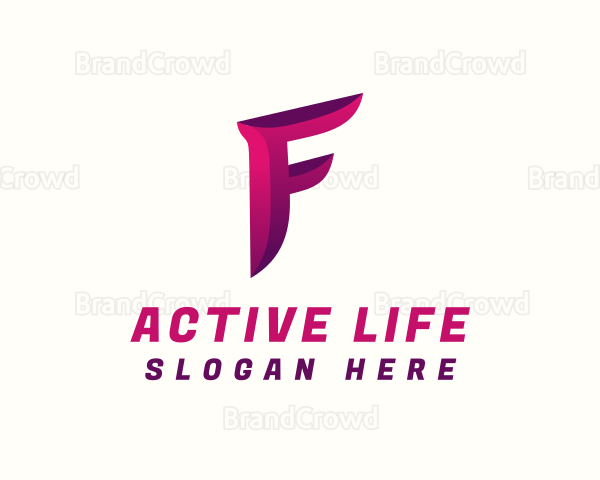 Gradient Modern Letter F Logo