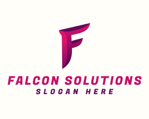 Gradient Modern Letter F logo design