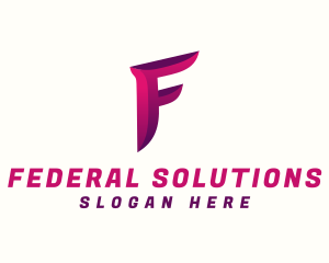 Gradient Modern Letter F logo design