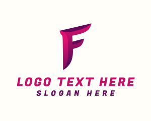 Layers - Gradient Modern Letter F logo design
