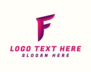 Gradient Modern Letter F Logo