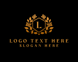 Hexagon - Gold Royal Hotel logo design