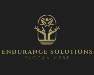 Hand Lotus Yoga logo design