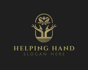 Hand - Hand Lotus Yoga logo design