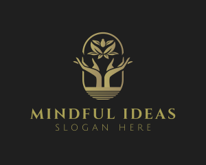 Hand Lotus Yoga logo design