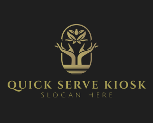 Hand Lotus Yoga logo design