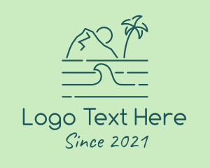 Aquatic - Tropical Island Ocean Wave logo design