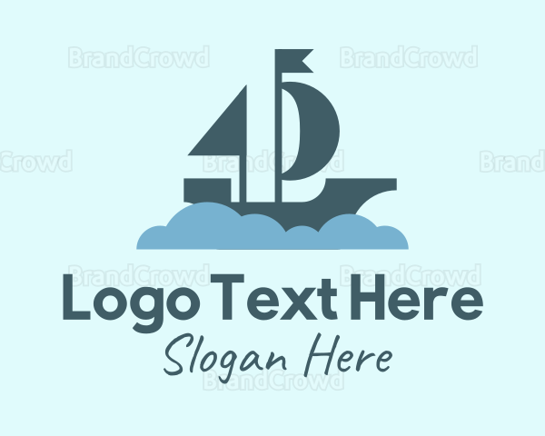 Sail Boat Cloud Logo
