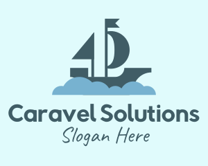 Sail Boat Cloud logo design