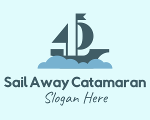 Sail Boat Cloud logo design