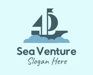 Sail Boat Cloud logo design