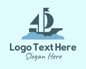 Boat - Sail Boat Cloud logo design