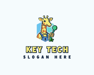 Giraffe Key Locksmith logo design