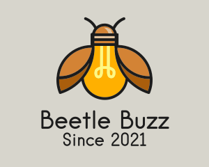 Beetle Light Bulb logo design