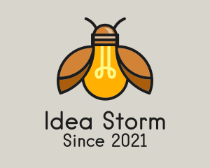 Beetle Light Bulb logo design