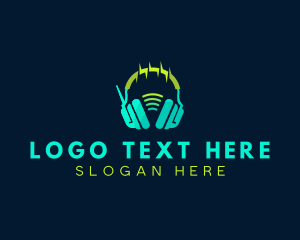 Signal - Headset Musician Wifi logo design