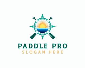 Paddle - Oar Paddle Boat Compass logo design