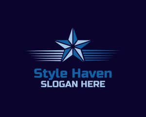Veteran - Geometric Star Line logo design