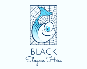 Aquatic - Blue Fish Cartoon logo design
