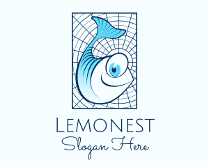Aquaponics - Blue Fish Cartoon logo design