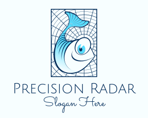 Radar - Blue Fish Cartoon logo design
